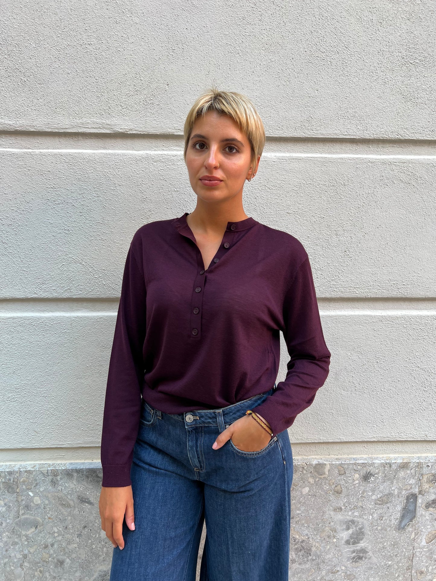 Pull Girocollo con bottoncini Vicolo