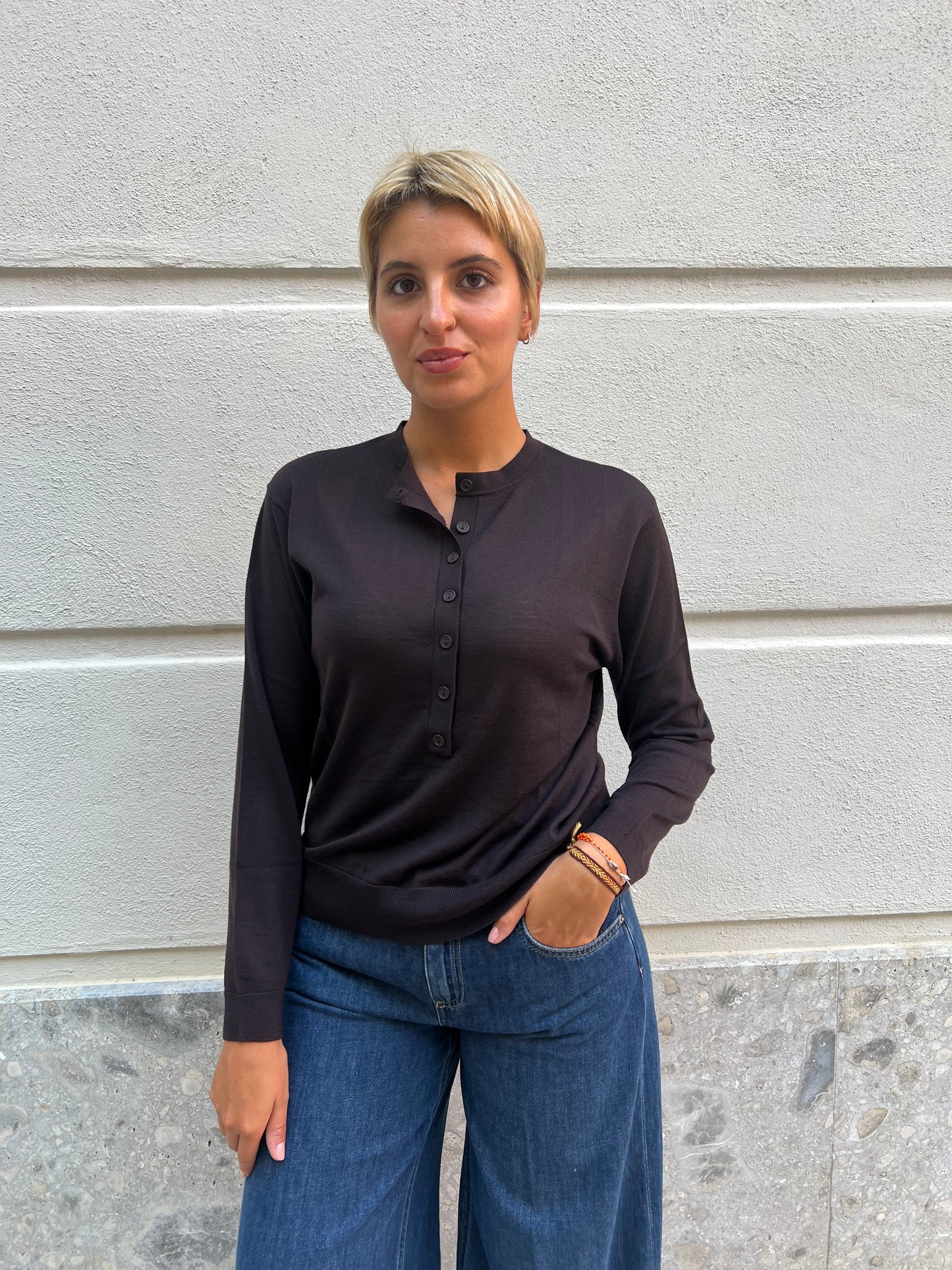 Pull Girocollo con bottoncini Vicolo